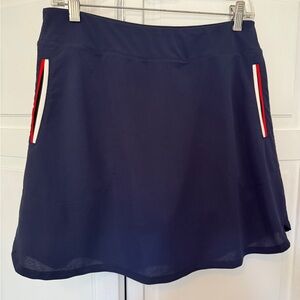 Navy Athletic Skort with Red and White Accents